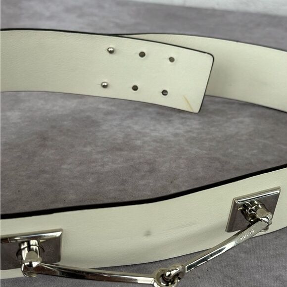 $565 Gucci Leather Horsebit Waist Belt w/Silver Horsebit 363024 90/36 - Picture 3 of 11
